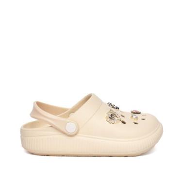 Imagem de Sandália Babuche Infantil Molekinha Pins Decorativos Creme, Creme, 35