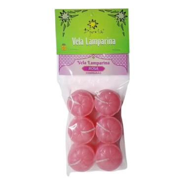 Imagem de Vela Lamparina Especial Djovia Rosa - Compaixão 6 Unidades