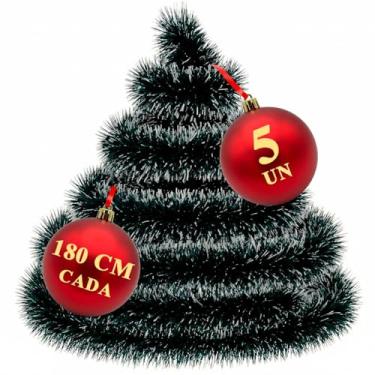 Imagem de Festao de Natal 10 Metros Nevado para Melhorar Arvores Guirlandas Telhados e Lareira Verde Grosso Cheio Enfeite Decoração Natalina