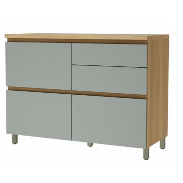 Imagem de Balcão Gabinete de Cozinha 1,20m 1 Porta 4 Gavetas 100% Mdf Raissa Nesher