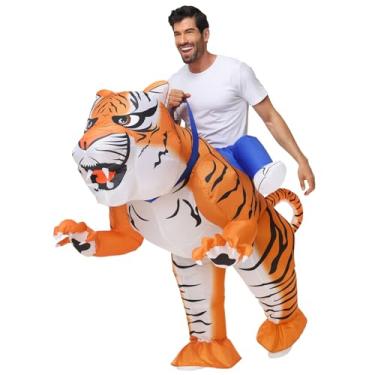 Imagem de Spinosaurus Inflatable Tiger Costume for Adult Inflatable Christmas Costume Halloween Blow Up Animal Costumes for Woman Men