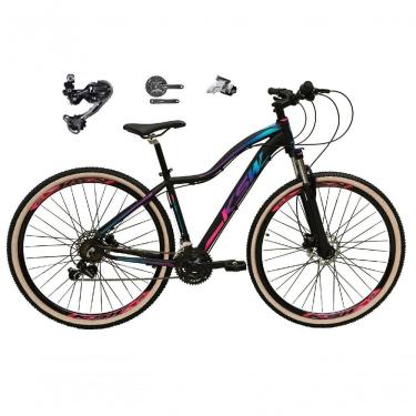 Imagem de Bicicleta Aro 29 Ksw Mwza Feminina Câmbio Shimano Deore-altus 27v Freio Hidráulico Garfo C-trava preto-pink-Azul;tam