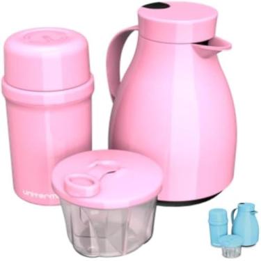 Imagem de Garrafa Termica Pequena, Recipiente, Bebida, Acessorio e Porta Mantimento Rosa, Criativo.