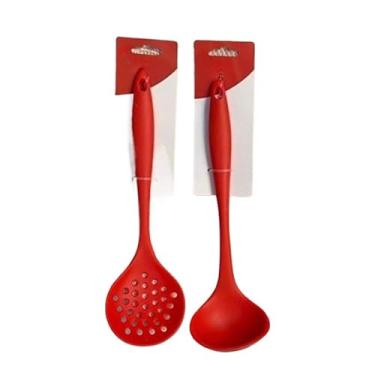 Imagem de Kit Utensílios de Silicone Para Cozinha Cinza 4 Peças(Vermelho com 2 Peças)