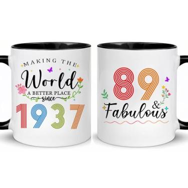 Imagem de Choinn 1937 Presentes de aniversário de 89 anos para mulheres e homens, presente de aniversário de 89 anos, caneca de café para mãe, pai, avó, vovô, ideias de presentes de aniversário de 89 anos, Dia