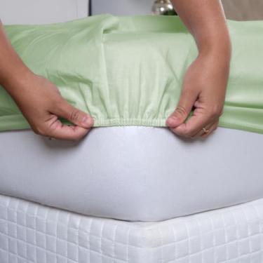 Imagem de Jogo de Lençol Queen Size para o Dia a Dia Liso Percal 180 Fios com Elástico 80% Algodão 3 Peças Rosê