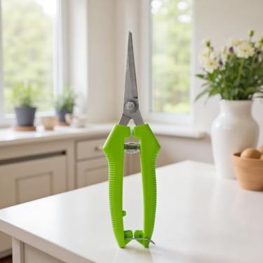 Imagem de Tesouras de poda de jardim para galhos, grama e árvores frutíferas com alça antiderrapante para fácil corte (verde)