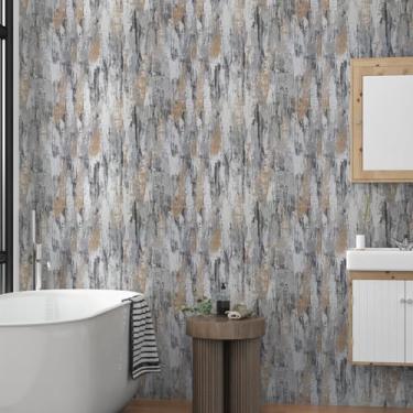 Imagem de EPPKILY Papel de parede de concreto cinza descasque e cole papel de contato de concreto para bancadas papel de parede de cimento texturizado autoadesivo papel de contato removível para armários quarto