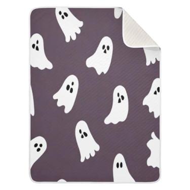 Imagem de Qilmy Cobertor de bebê assustador 76 x 101 cm, cobertor infantil de algodão macio para meninos e meninas, cobertor leve e quente para bebês de berço, carrinho de bebê, soneca, recém-nascido