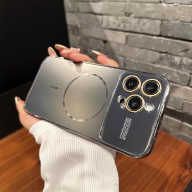 Imagem de IRTGFG Capa de vidro com lente grande e armadura magnética para iPhone 16 Pro Max (para iPhone 16 Pro Max/TaiGray)