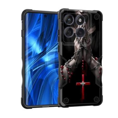 Imagem de EFGWSDER Capa para Moto Edge 2025, [camada dupla][proteção contra quedas de grau militar de 3,5 metros] Capa resistente à prova de choque para Motorola Moto Edge 2025 de 6,7 polegadas, mãos rezando
