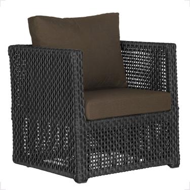 Imagem de 1 Poltrona Madri Alumínio Corda Náutica Estofado 9 Trama Preto