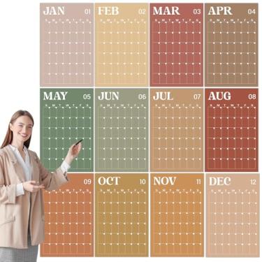 Imagem de Calendário de parede grande sem data 2026 calendário de parede vertical reutilizável de 12 meses 61 cm x 40 cm 2026 grande planejador mensal em branco para escritório, casa, escola, sala de aula