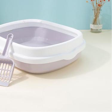 Imagem de Sanpyl Bacia de cocô de Gato Semi-fechada Espessada Grande Espaço Espaço Interior Espaçoso Material PP Premium Adequado para a Maioria das Raças Bandeja de Areia para Gatos (L, 10 unidades) (L)