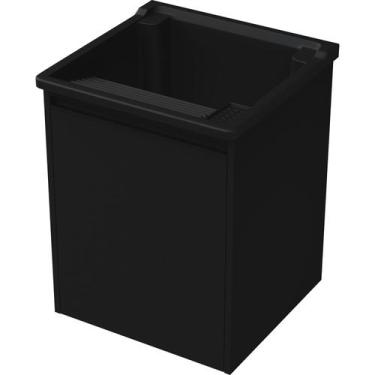 Imagem de Tanque Plástico 26L Com Gabinete Preto Black em MDF De Fixar Suspenso 