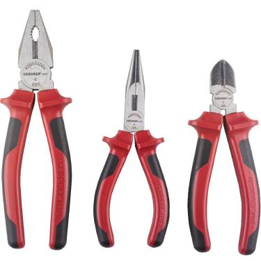 Imagem de Jogo De Alicates Isolados Em Aço Com 3 Peças R28001004 - 3301189 - Gedore Red