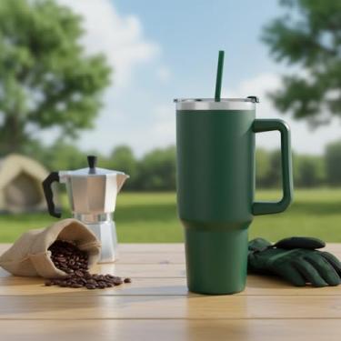 Imagem de Caneca Térmica, Verde, 1300ML, Design Funcional, Material Selecionado, para Uso Diário, Trabalho, Estudo e Viagens