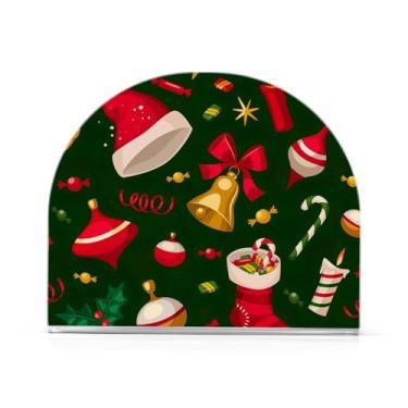Imagem de Elementos de Natal Porta-guardanapos para guardanapos de papel, porta-guardanapos acrílico para cozinha, suporte de guardanapo vertical para decoração de mesa de sala de jantar de cozinha