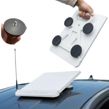Imagem de Suporte Para Starlink Mini Com Ímãs Neodímio Antena Geração 4 Veicular Fixação Teto Carro Caminhão Magnético Móvel Portátil Alça Para Transporte (Branco)