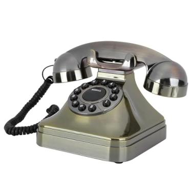Imagem de Cryfokt Telefone Fixo Vintage de Bronze Antigo Com Chamada de Alta Definição para Casa, Fiação Americana Britânica Essencial