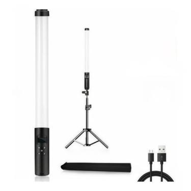 Imagem de Luz Bastão ajustável fotográfico portátil 3200K-5500K da suficiência do diodo emissor de luz(Luz LED+2.1m Tripe)