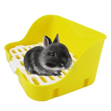 Imagem de Torneira de Banheiro para Jaula Treinamento Areia Animais Caixa Cama no Cantinho Pandeiro Pet Coelho Adulto Chinchilas Porquinhos-da-Índia Pequenos Furões com Bandeja Fixa Estável Alta- Útil Higiênico