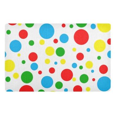Imagem de GAIGEO Tapete interno colorido de bolinhas, tapete de porta de entrada interna, tapete de porta interno, tapete de porta externo 81 x 50 cm