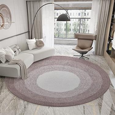 Imagem de Tapete redondo moderno abstrato tapete antiderrapante tapete de área redondo para quarto, sala de estar, estudo, tapete, E, diâmetro 160 cm/5,2 pés