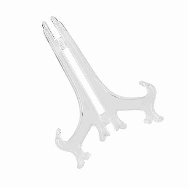 Imagem de GLOGLOW Suporte de Itens Dobráveis ​​para Pratos de Plástico, Expositor Branco Transparente para Pratos, Porta-retratos e Louças, Pacote Com 10, Tamanhos Pequenos e Grandes, Talheres Disponíveis