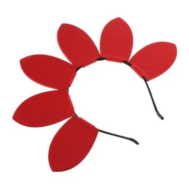 Imagem de PURPLELILY Acessório de cabeça divertido com pétalas florais de girassol, acessório de festa para piquenique, festas na piscina, argolas de cabelo