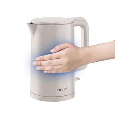 Imagem de Chaleira de proteção térmica, chaleira elétrica, segura ao toque, totalmente de aço inoxidável no interior