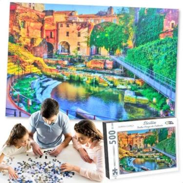 Imagem de Quebra Cabeça Puzzle 500 Peças Educativo Infantil Adulto Jogo Pedagógico Concentração Lazer Presente Namorado Natal Dia dos Pais Aniversário Desafio Noite de Jogos (Sicília - Teatro Grego de Catânia)