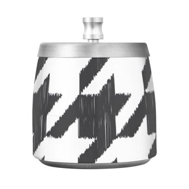 Imagem de Cinzeiro de erva daninha branco típico Houndstooth, cinzeiros inoxidáveis, cinzeiro para pátio externo