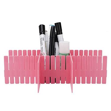 Imagem de GLOGLOW Caddy DIY Gaveta Organizador Divisores Ajustáveis, 4 Peças, Tipo Curto, Branco/rosa, Material PP, 9,76 X 2,76 Polegadas Nan Suprimentos de Armazenamento (Estilo curto 24,8 * 7)