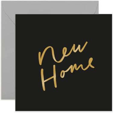 Imagem de Old English Co. New Home Card - Folha dourada | Cartão de inauguração de casa para homens e mulheres | Em branco dentro e envelope incluídos