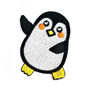 Imagem de Lindo pinguim pássaro animal zoológico bordado emblema bordado ferro na costura logotipo remendo jaqueta jeans camisa polo camiseta chapéu mochilas (03)