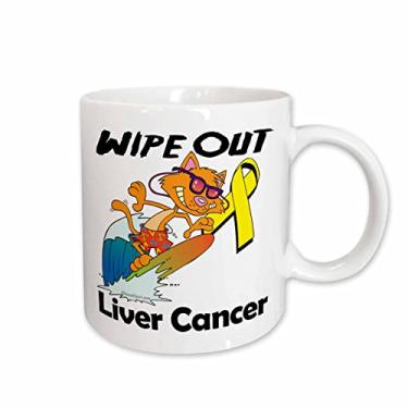 Imagem de 3dRose Caneca de cerâmica Wipe Out Liver Cancer Awareness Ribbon Cause Design, 325 ml, branca