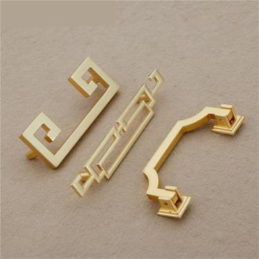 Imagem de HTNAFONI Maçaneta de porta de armário de sapatos imitação de cobre puxador de porta nivelado puxadores decorativos de liga de zinco antigo 1 peça (6915-128 mm)