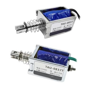 Imagem de Eletroímã Solenoide U0837 DC 12V Ímã elétrico 24VDC TAU0837T Pull Push Stroke 10 mm Força máxima 2kg 1 peça (12V TAU-0837T)