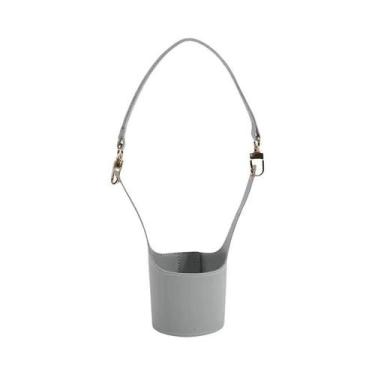 Imagem de Bolsa De Couro Para Garrafa De Água, Capa Portátil Para Copo Com Alça 