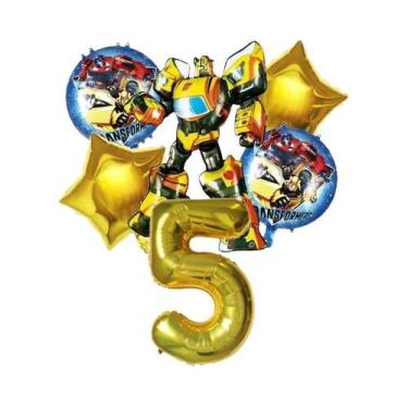 Imagem de Balões Do Optimus Prime Bumblebee Para Meninos, 6 Peças, Decorações Pa