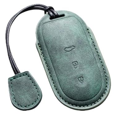 Imagem de Capa de couro artesanal para chave de carro, compatível com aito m5 m7 2022 m9 2024, 3 botões, chave remota de carro, capa de couro de camurça(A8)