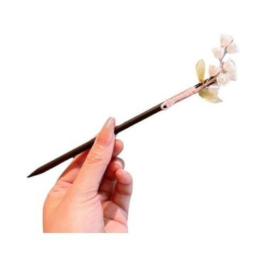 Imagem de Grampo De Cabelo De Madeira Com Franjas Florais Estilo Chinês Retrô Ac