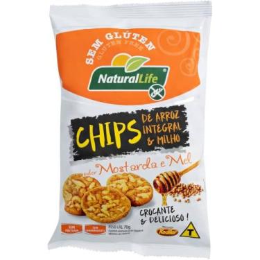 Imagem de Biscoito Chips Arroz Milho, Mostarda e Mel Sem Glúten Natural Life 70g