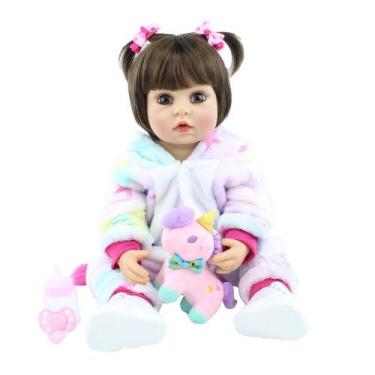 Imagem de Bebe Reborn Menina Boneca Unicórnio Corpo De Silicone - PRO BABY REBOR