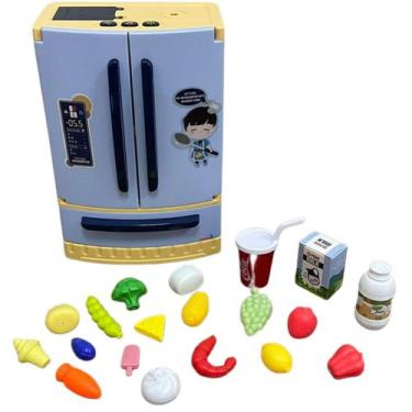 Imagem de Geladeira infantil 3 portas solta fumaça de verdade realista - Importw