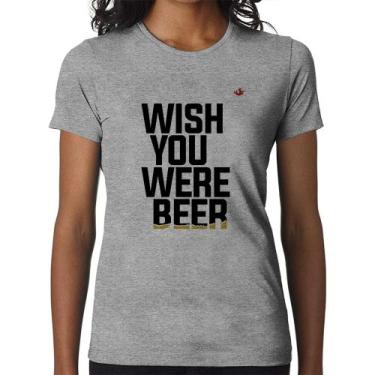 Imagem de Baby Look Wish you were beer - Foca na Moda, Cinza, GGG