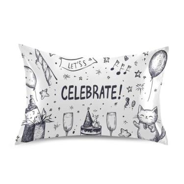 Imagem de Wassud Linda fronha de cetim para festa de rabiscos para cabelo e pele fronhas de seda lisa king size respiráveis com fecho de envelope