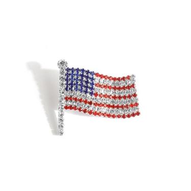 Imagem de Alfinetes de bandeira americana lapela para 4 de julho acessórios pinos dos EUA para terno 4 de julho roupas esmalte mapa americano broche broche vermelho branco e azul pinos patrióticos para mochilas