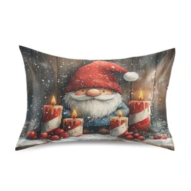 Imagem de Blueangle Linda fronha de cetim gnomo para cabelo e pele, fronha de seda, tamanho Queen (50,8 x 76,2 cm) - Capas de almofada de cetim refrescantes com fecho de envelope (396)